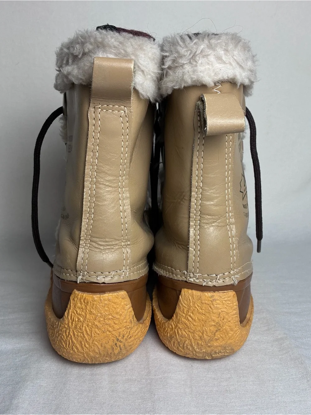 Vintage Sorel Nanook Kaufman Boots Leather Shearling Winter Duck Boots Womens 8
